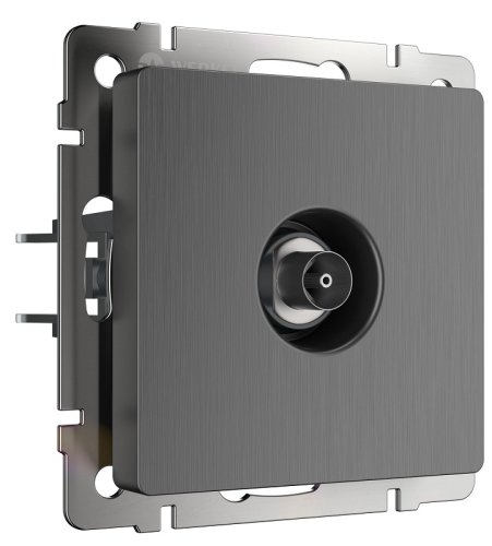 Розетка TV Оконечная без рамки Werkel 1-м. графит рифленый фото Розетка TV Оконечная без рамки Werkel 1-м. графит рифленый картинка